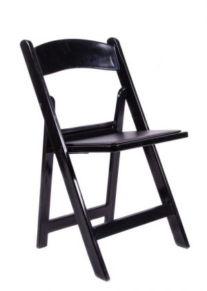 Wood Folding Chairs-black