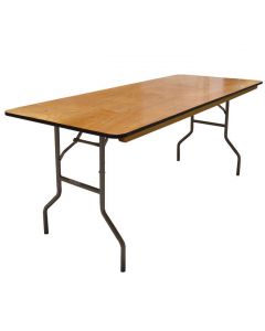 Wood Folding Table banquet 72''x30'' 6ft Vinyl Edge