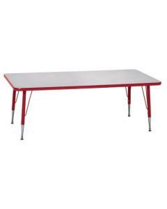 Ctgo Red 22-30"H, 24" x 48" Rectangle Scholar  Activity Table